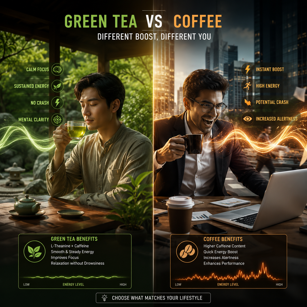 Caffeine in Green Tea vs Coffee: Find Your Perfect Morning Cup