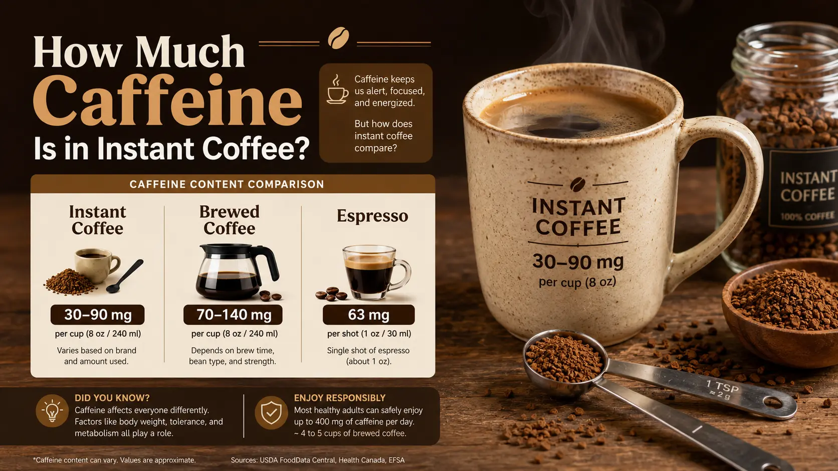 How Much Caffeine in Instant Coffee Full Guide